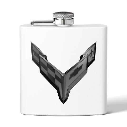 Corvette Flask, C8 Corvette Gifts, Car Enthusiast Hip Flask, 6oz Stainless Steel, Corvette Accessories, Pocket Flask, Gift for Car Guys
