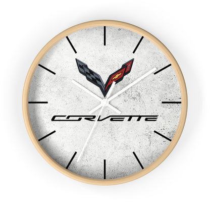 Corvette C7 Wall Clock, Racing Home Decor, Gift for Him, Man Cave Clock, Corvette Merchandise, Mancave Gift, Clocks