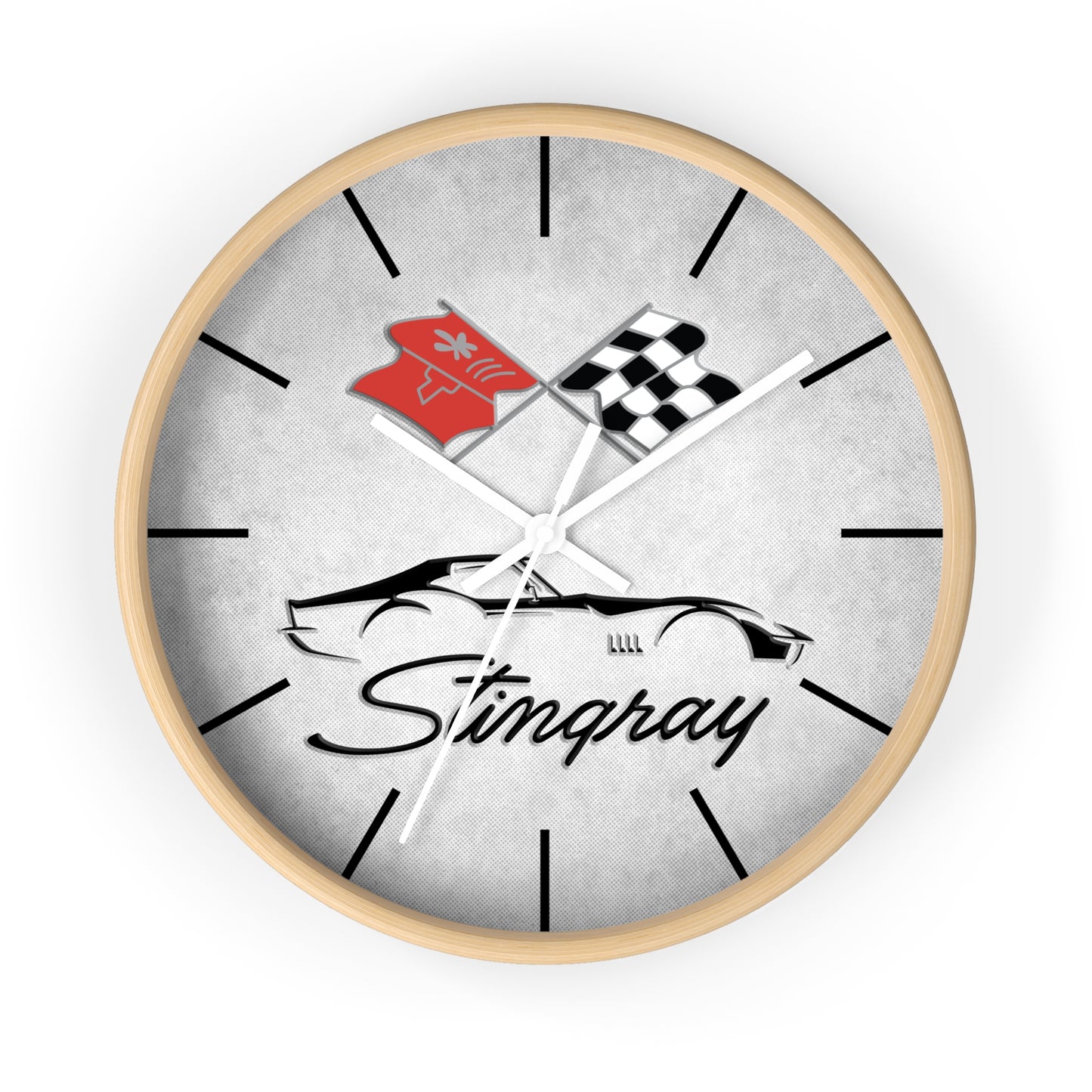 Corvette C3 Stingray Illustrated Wall Clock, Racing Home Decor, Gift for Him, Man Cave Clock, Corvette Merchandise, Mancave Gift, Clocks