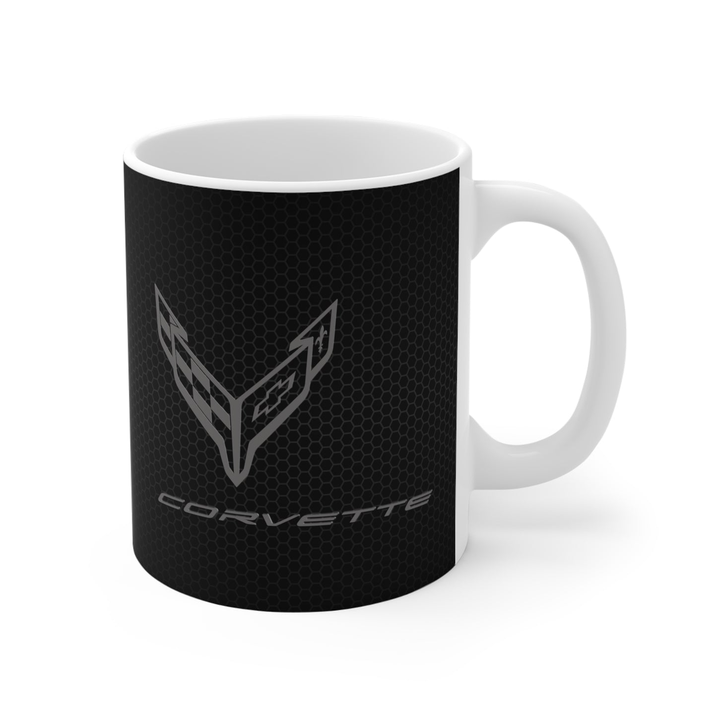 Corvette Coffee Mug - Corvette Ceramic Mug - 11oz. Coffee Mug - Chevy Corvette Mug - Microwave-Safe - Gift for Car Enthusiasts - C8 Logo