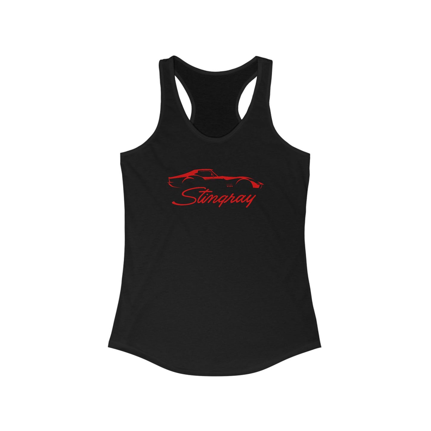 Corvette C3 Stingray Women's Racerback Tank Top, Gifts for Car Girls, Summer Top, Fitness Tank, Raceday Gear, Black Corvette Shirt