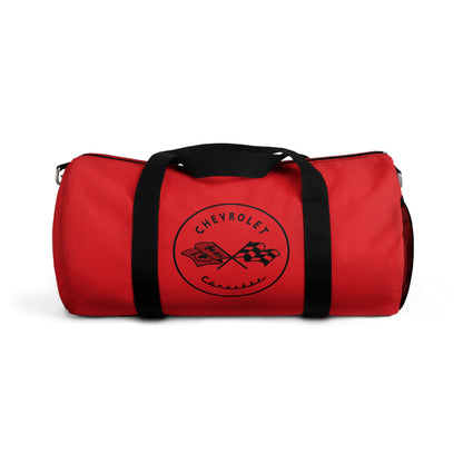 Corvette C1 Red Duffel Bag, C1 Logo, Gym Bag, Travel Bag, Gifts for Car Guys, Gifts for Car Girls, Corvette Merch, Overnight Duffel