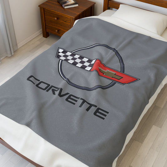 Corvette C4 Blanket, C4 Logo, Soft Blankets, Corvette Logo, Velveteen Blanket, Car Guy Gifts, Car Girl Gifts