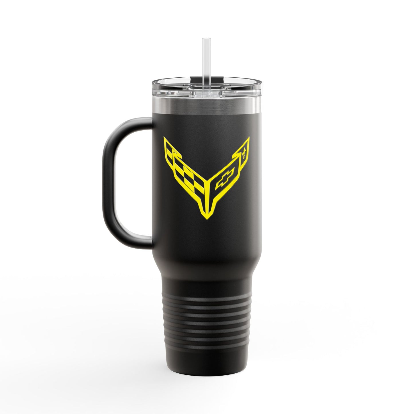 Corvette Travel Mug, C8 Corvette Gifts, Car Enthusiast Mug, 40oz Tumbler, Stainless Steel, Corvette Logo, Car Guy Gifts, Corvette Accessory