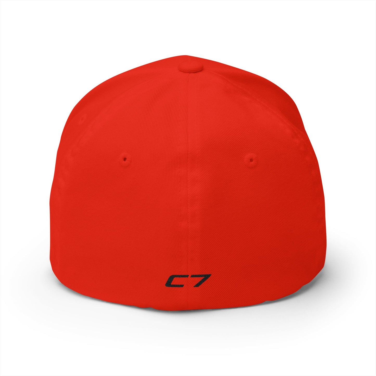 Corvette C7 Custom Silhouette Baseball Cap, Flexfit Hat, Stretchy Band, Black Hat, Corvette Gear, Embroidery