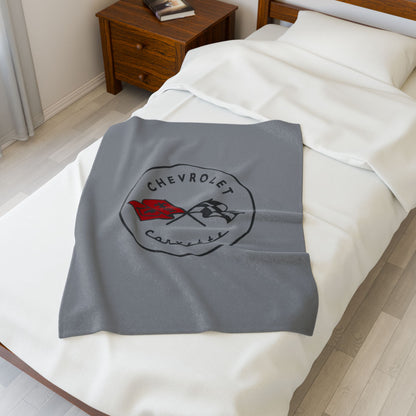 Corvette C1 Blanket, C1 Logo, Soft Blankets, Corvette Logo, Velveteen Blanket, Car Guy Gifts, Car Girl Gifts