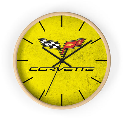 Corvette C6 Wall Clock, Racing Home Decor, Gift for Him, Man Cave Clock, Corvette Merchandise, Mancave Gift, Clocks