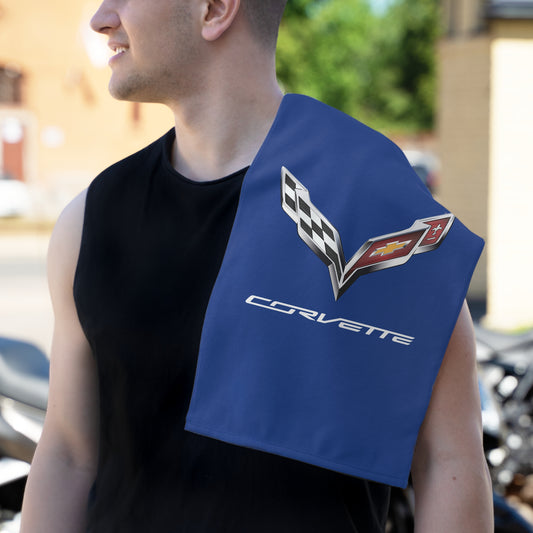 Corvette C7 Shop Towel, Towel for Fans, Rally Towel, Corvette Merch, Gifts for Corvette Owners, Hand Towel, Shop Rag
