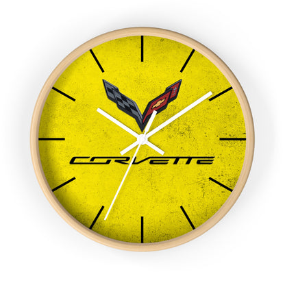 Corvette C7 Wall Clock, Racing Home Decor, Gift for Him, Man Cave Clock, Corvette Merchandise, Mancave Gift, Clocks
