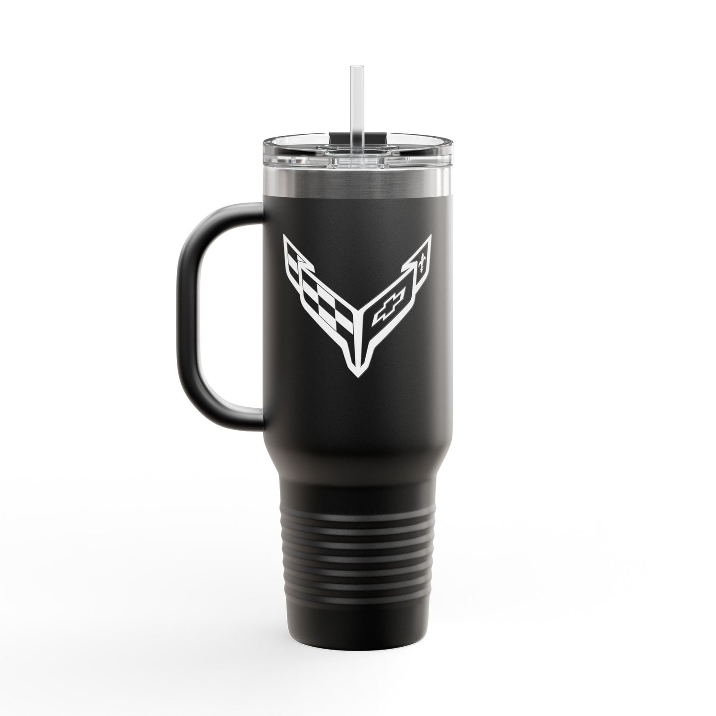 Corvette Travel Mug, C8 Corvette Gifts, Car Enthusiast Mug, 40oz Tumbler, Stainless Steel, Corvette Logo, Car Guy Gifts, Corvette Accessory