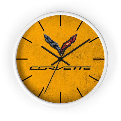 Corvette C7 Wall Clock, Racing Home Decor, Gift for Him, Man Cave Clock, Corvette Merchandise, Mancave Gift, Clocks