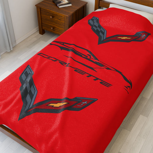 C7 Blanket, C7 Logo, Soft Blankets, Corvette Logo, Velveteen Blanket, Car Guy Gifts, Car Girl Gifts