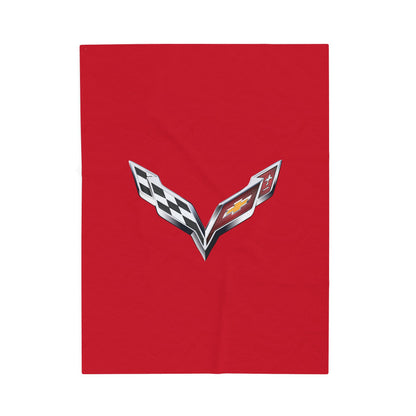 Corvette Blanket, C7 Corvette Gifts, Car Enthusist, Soft Blanket, Corvette Logo, Velveteen Blanket, Car Guy Gifts, Corvette Accessory