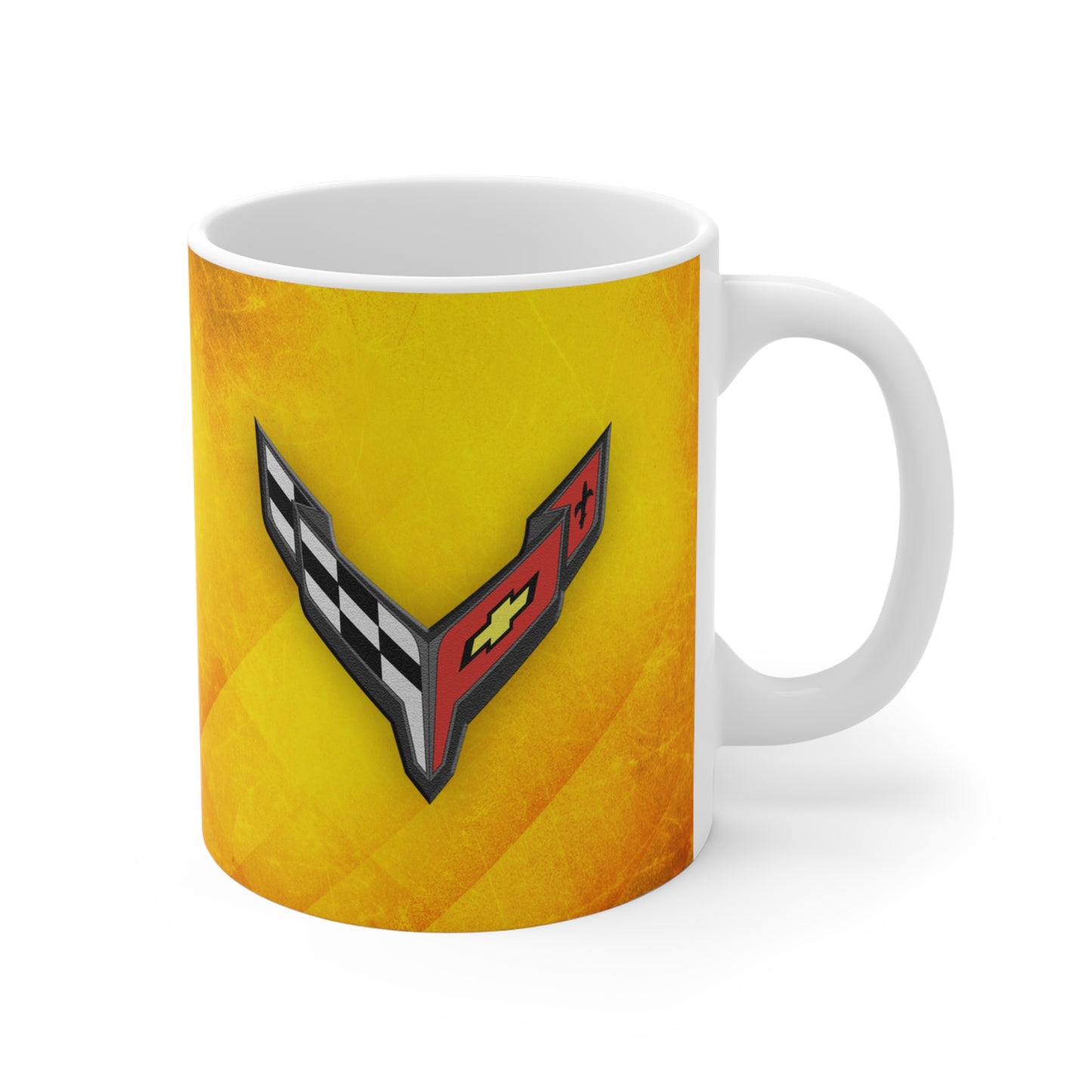 Corvette Coffee Mug - Corvette Ceramic Mug - 11oz. Coffee Mug - Chevy Corvette Mug - Microwave-Safe - Gift for Car Enthusiasts - C8 Logo