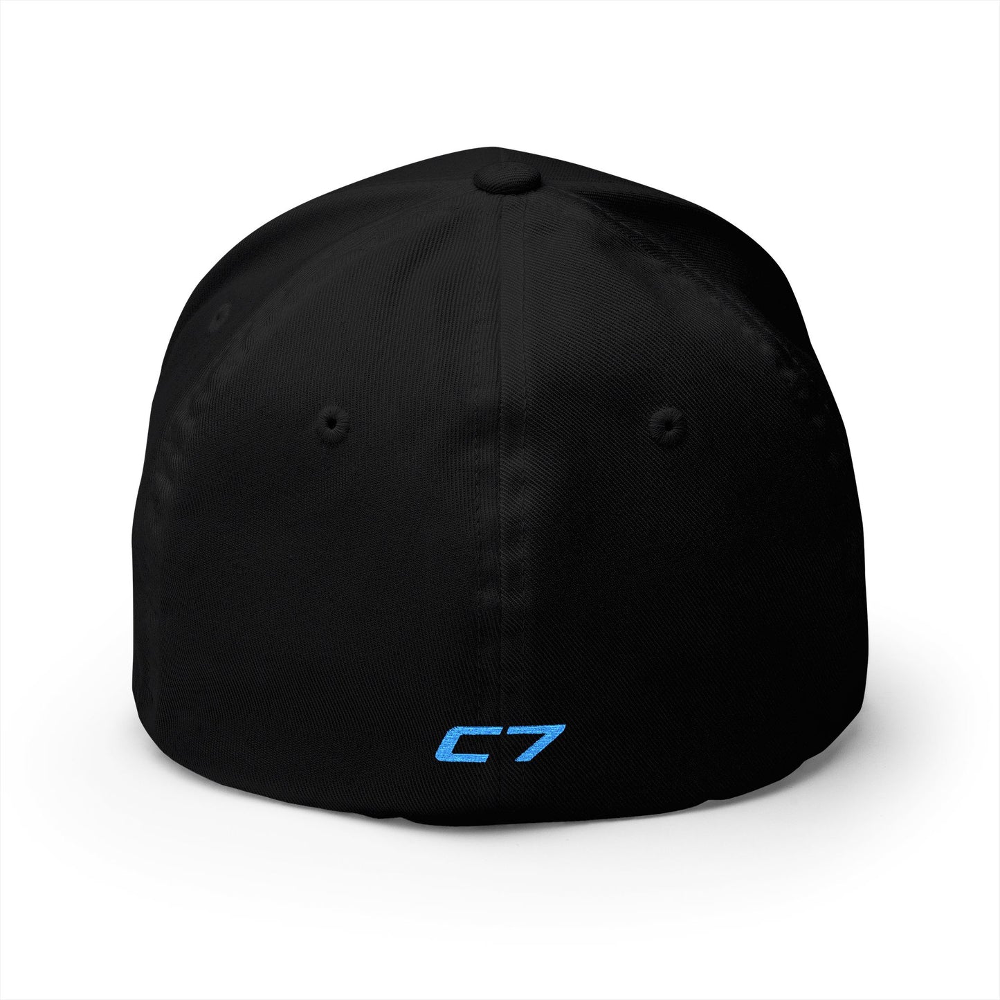 Corvette C7 Custom Silhouette Baseball Cap, Flexfit Hat, Stretchy Band, Black Hat, Corvette Gear, Embroidery