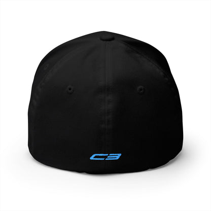 Corvette C3 Stingray Custom Silhouette Baseball Cap, Flexfit® Hat, Stretchy Band, Black Hat, Corvette Gear, Embroidery
