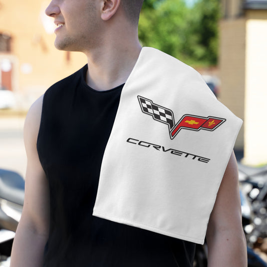Corvette C6 Shop Towel, Towel for Fans, Rally Towel, Corvette Merch, Gifts for Corvette Owners, Hand Towel, Shop Rag