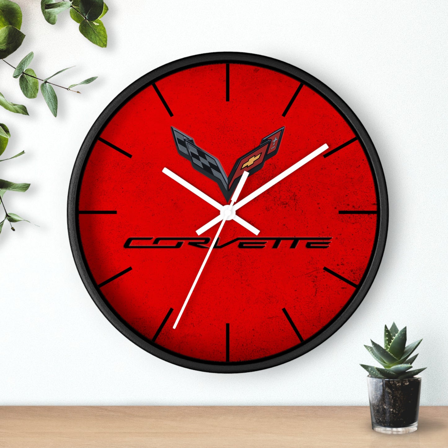 Corvette C7 Wall Clock, Racing Home Decor, Gift for Him, Man Cave Clock, Corvette Merchandise, Mancave Gift, Clocks