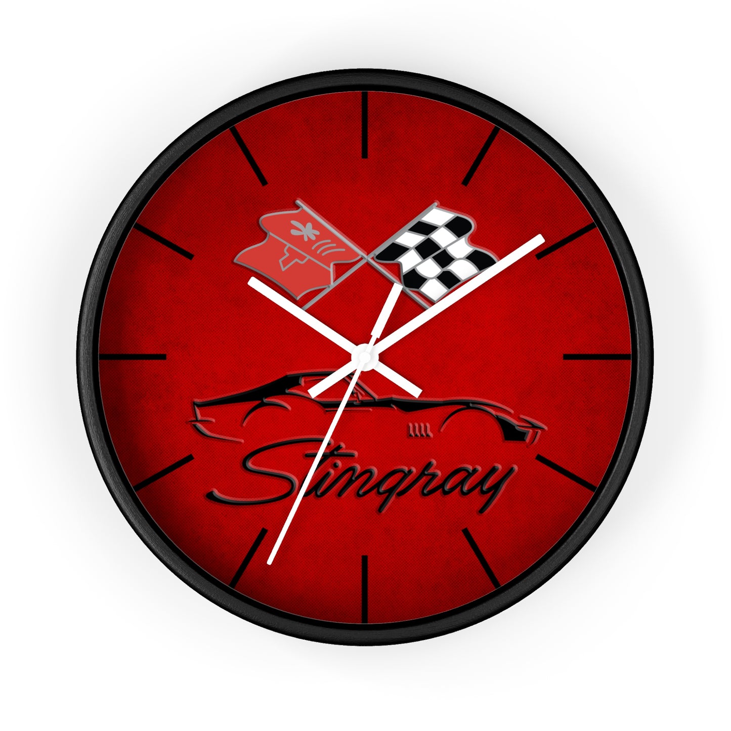 Corvette C3 Stingray Illustrated Wall Clock, Racing Home Decor, Gift for Him, Man Cave Clock, Corvette Merchandise, Mancave Gift, Clocks