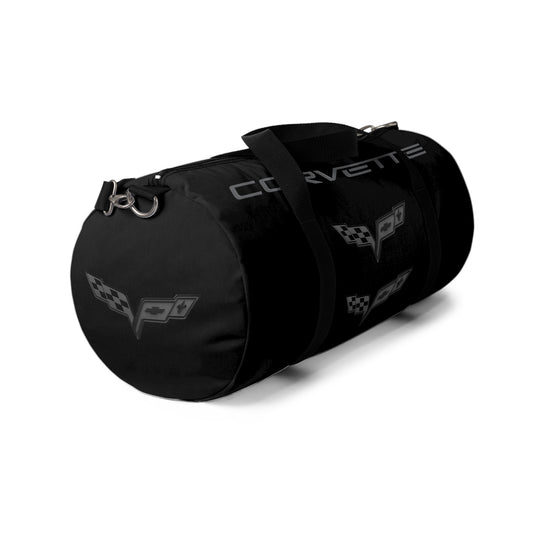 Blackout Corvette Duffel Bag, C6 Logo, Gym Bag, Travel Bag, Gifts for Car Guys, Gifts for Car Girls, Corvette Merch, Overnight Duffel