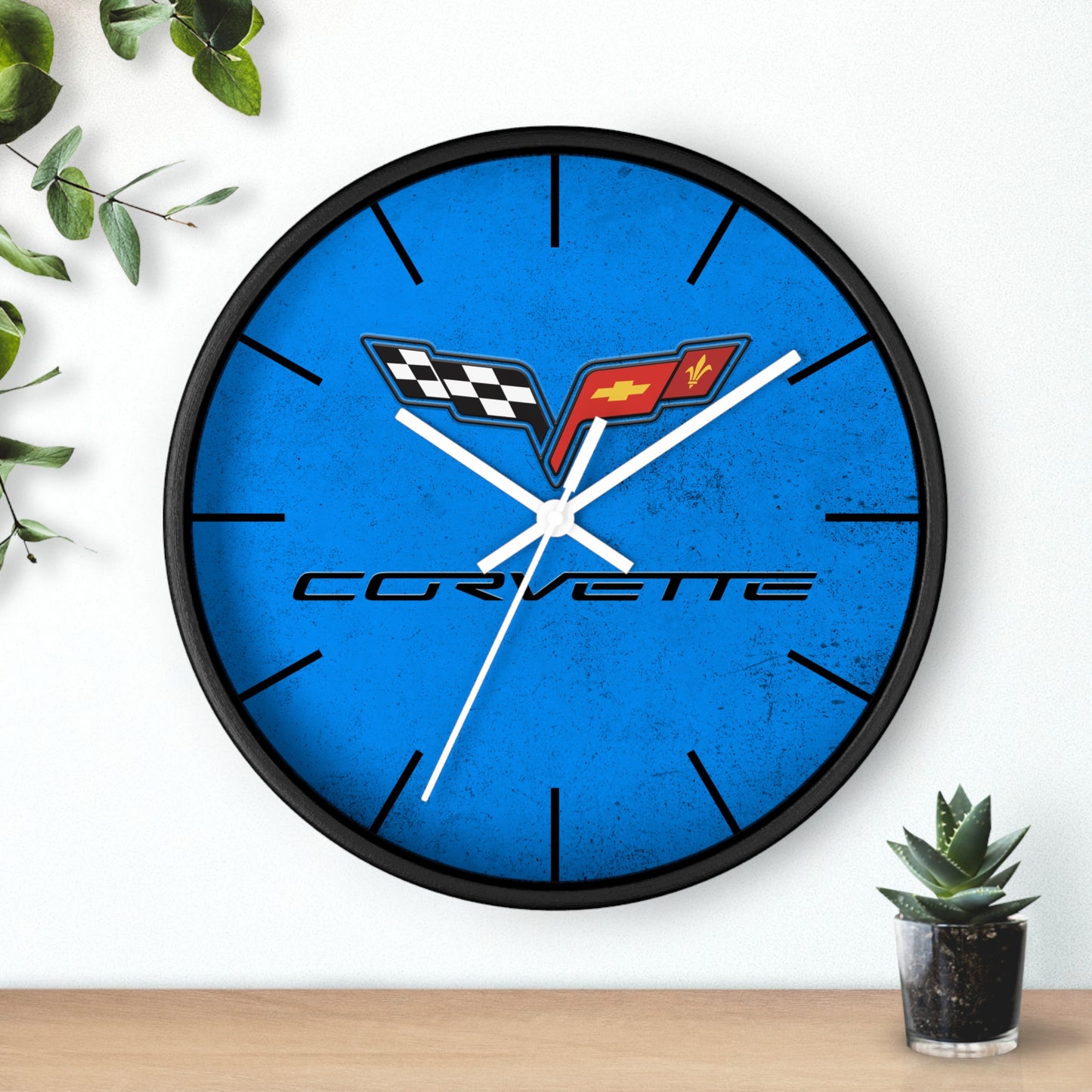 Corvette C6 Wall Clock, Racing Home Decor, Gift for Him, Man Cave Clock, Corvette Merchandise, Mancave Gift, Clocks