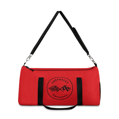 Corvette C1 Red Duffel Bag, C1 Logo, Gym Bag, Travel Bag, Gifts for Car Guys, Gifts for Car Girls, Corvette Merch, Overnight Duffel