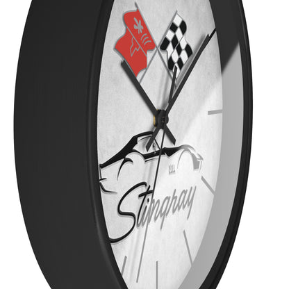 Corvette C3 Stingray Illustrated Wall Clock, Racing Home Decor, Gift for Him, Man Cave Clock, Corvette Merchandise, Mancave Gift, Clocks