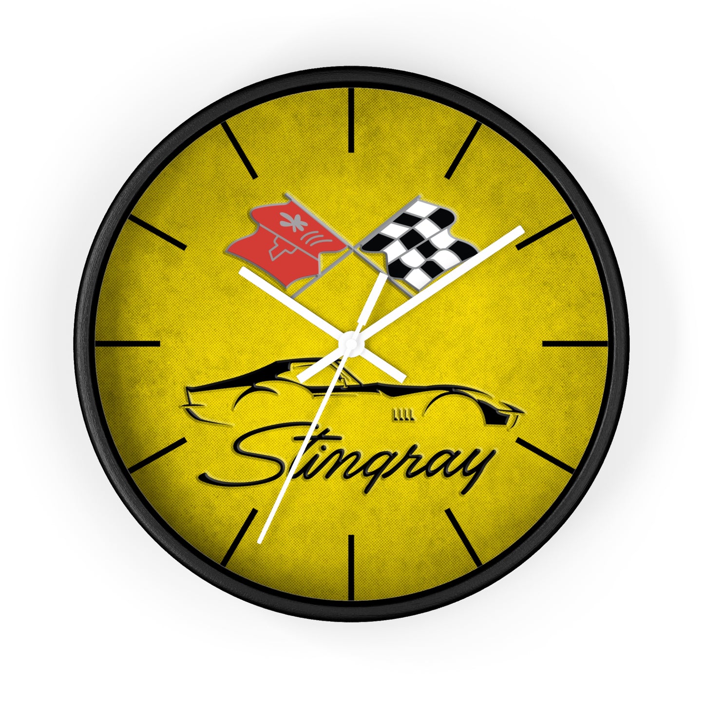 Corvette C3 Stingray Illustrated Wall Clock, Racing Home Decor, Gift for Him, Man Cave Clock, Corvette Merchandise, Mancave Gift, Clocks