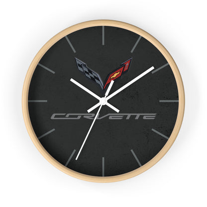 Corvette C7 Wall Clock, Racing Home Decor, Gift for Him, Man Cave Clock, Corvette Merchandise, Mancave Gift, Clocks