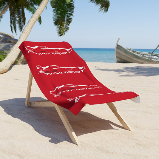 Corvette Stingray Beach Towel, Corvette Gifts, Car Enthusiast Towel, Quick-Dry Towel, Corvette Logo, White Towel, Car Guy Gifts