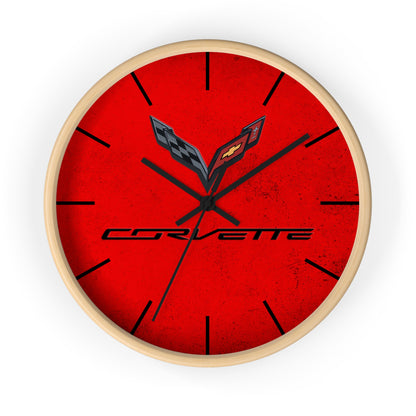 Corvette C7 Wall Clock, Racing Home Decor, Gift for Him, Man Cave Clock, Corvette Merchandise, Mancave Gift, Clocks