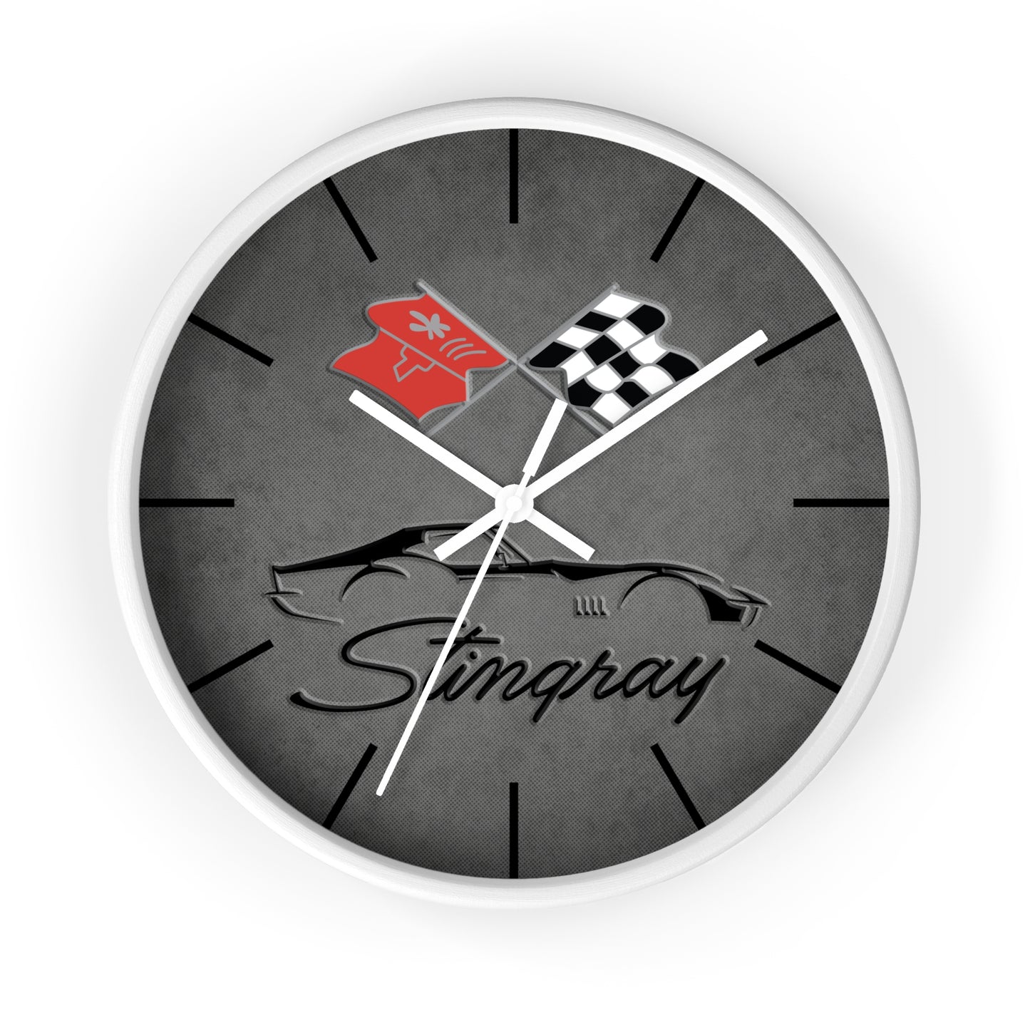 Corvette C3 Stingray Illustrated Wall Clock, Racing Home Decor, Gift for Him, Man Cave Clock, Corvette Merchandise, Mancave Gift, Clocks