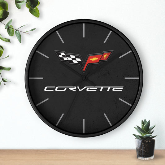 Corvette C6 Wall Clock, Racing Home Decor, Gift for Him, Man Cave Clock, Corvette Merchandise, Mancave Gift, Clocks