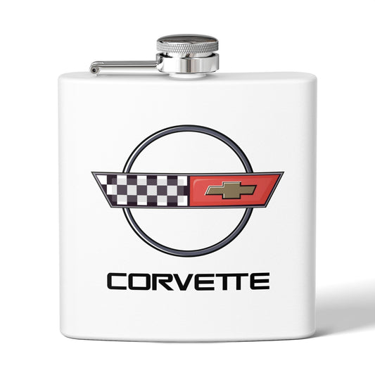 Corvette Flask, C4 Corvette Gifts, Car Enthusiast Hip Flask, 6oz Stainless Steel, Corvette Accessories, Pocket Flask, Gift for Car Guys