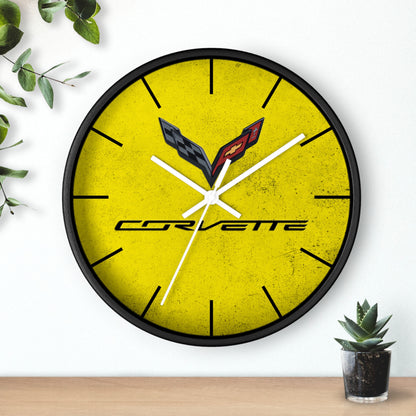 Corvette C7 Wall Clock, Racing Home Decor, Gift for Him, Man Cave Clock, Corvette Merchandise, Mancave Gift, Clocks