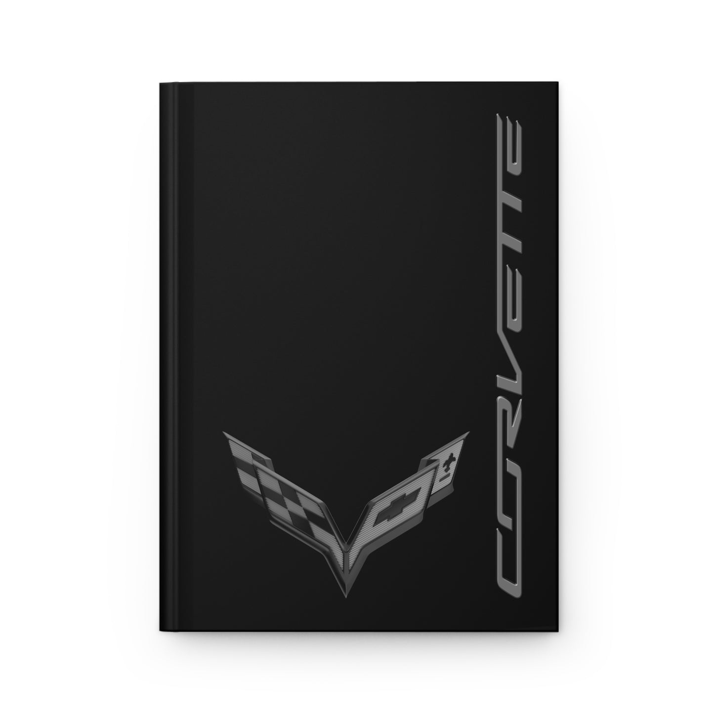 Corvette C7 Blackout Emblem Hardcover Journal, Writing Notebook, Lined Pages, Daily Journal, Motivational Diary, Notepad, C7 Logo