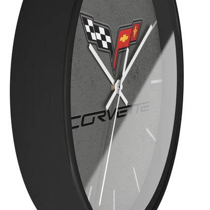 Corvette C6 Wall Clock, Racing Home Decor, Gift for Him, Man Cave Clock, Corvette Merchandise, Mancave Gift, Clocks