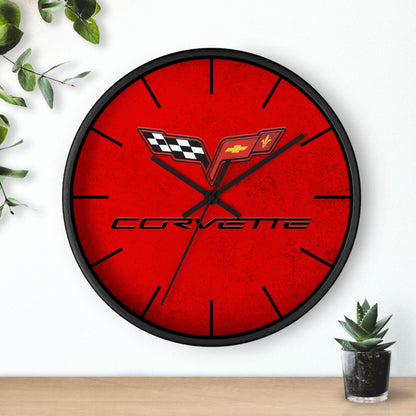Corvette C6 Wall Clock, Racing Home Decor, Gift for Him, Man Cave Clock, Corvette Merchandise, Mancave Gift, Clocks