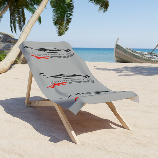 Corvette Z06 Beach Towel, Corvette Gifts, Car Enthusiast Towel, Quick-Dry Towel, Corvette Logo, White Towel, Car Guy Gifts, Z06 Logo