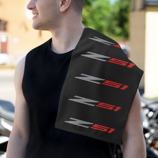 Corvette Z51 Shop Towel, Towel for Fans, Rally Towel, Corvette Merch, Gifts for Corvette Owners, Hand Towel, Shop Rag