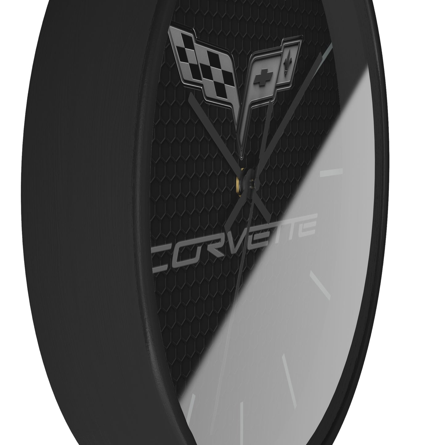 Corvette C6 Wall Clock, Racing Home Decor, Gift for Him, Man Cave Clock, Corvette Merchandise, Mancave Gift, Blackout Style