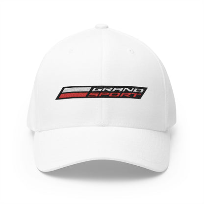 Corvette Grand Sport Baseball Cap, Flexfit Hat, Stretchy Band, Black Hat, Corvette Gear, Embroidery
