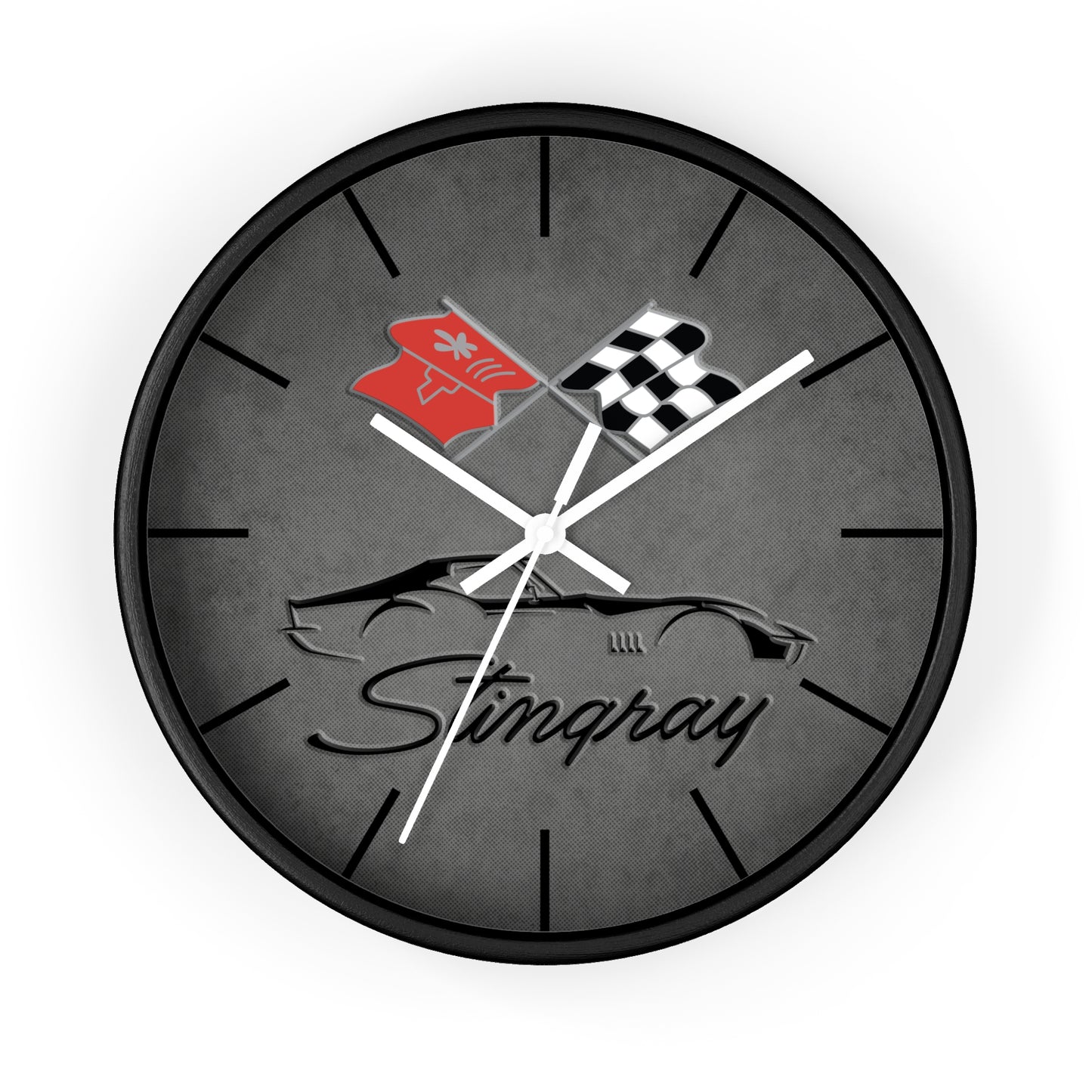 Corvette C3 Stingray Illustrated Wall Clock, Racing Home Decor, Gift for Him, Man Cave Clock, Corvette Merchandise, Mancave Gift, Clocks