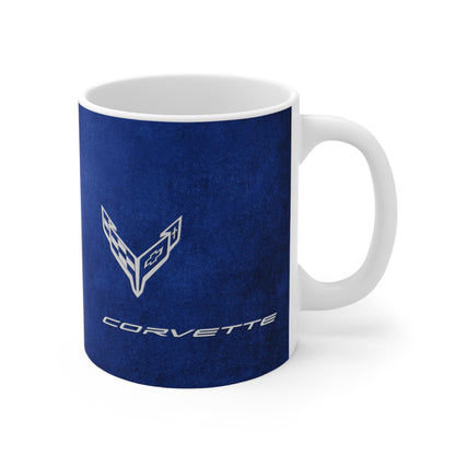 Corvette Coffee Mug - Corvette Ceramic Mug - 11oz. Coffee Mug - Chevy Corvette Mug - Microwave-Safe - Gift for Car Enthusiasts - C8 Logo