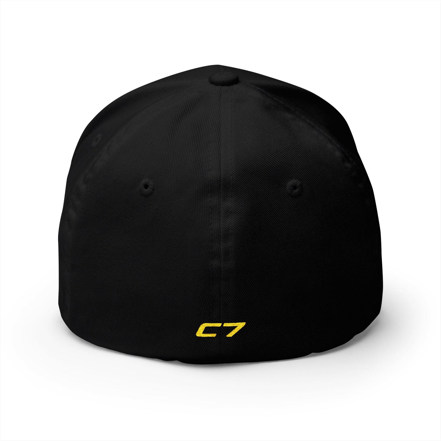 Corvette C7 Custom Silhouette Baseball Cap, Flexfit Hat, Stretchy Band, Black Hat, Corvette Gear, Embroidery