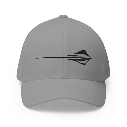 Corvette C8 Stingray Black Logo Baseball Cap, Flexfit® Hat, Unisex, Stretchy Band, Corvette Gear, Embroidery