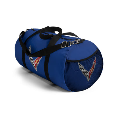 Blue Corvette Duffel Bag, C8 Logo, Gym Bag, Travel Bag, Gifts for Car Guys, Gifts for Car Girls, Corvette Merch, Overnight Duffel