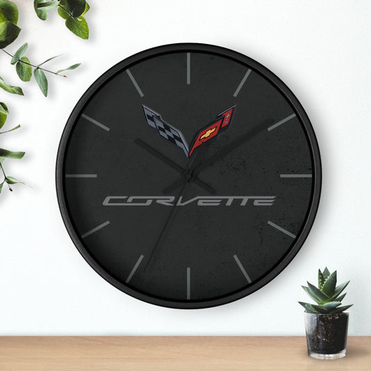Corvette C7 Wall Clock, Racing Home Decor, Gift for Him, Man Cave Clock, Corvette Merchandise, Mancave Gift, Clocks