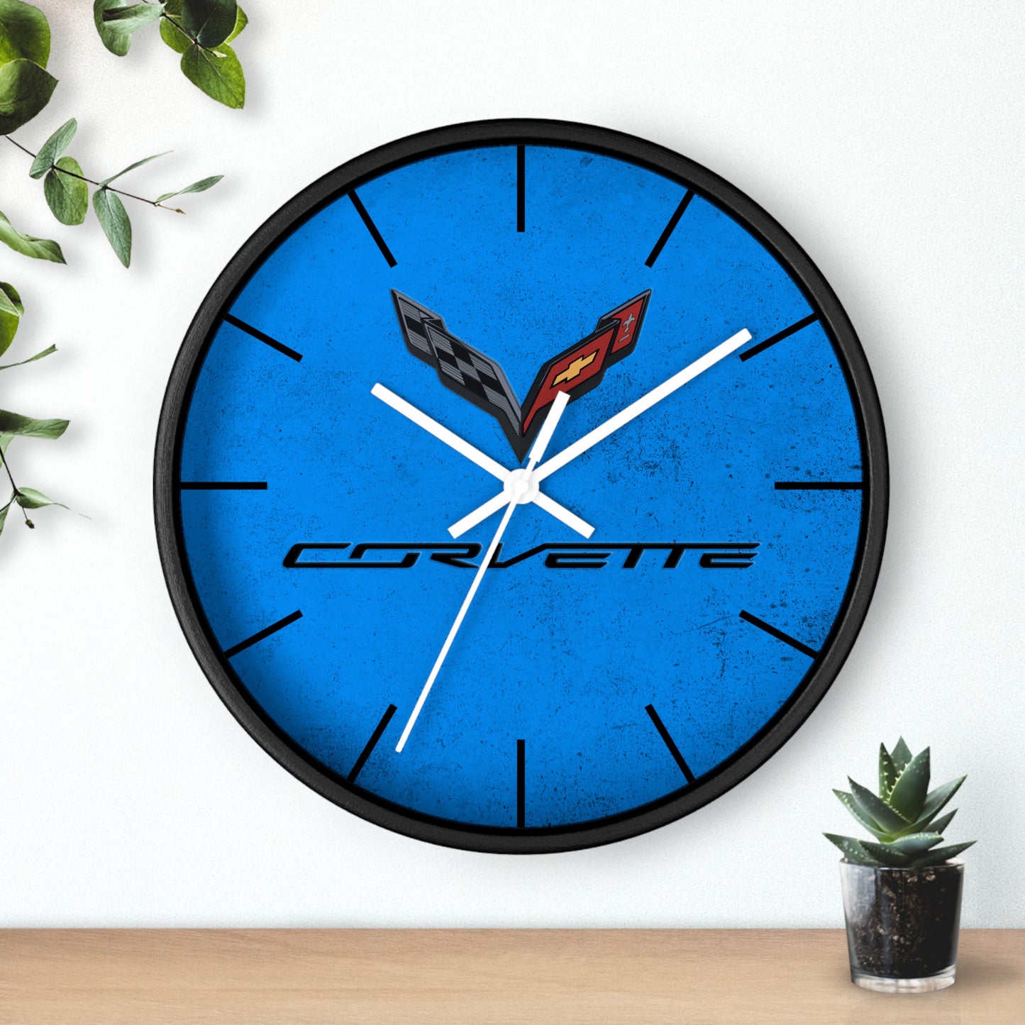 Corvette C7 Wall Clock, Racing Home Decor, Gift for Him, Man Cave Clock, Corvette Merchandise, Mancave Gift, Clocks