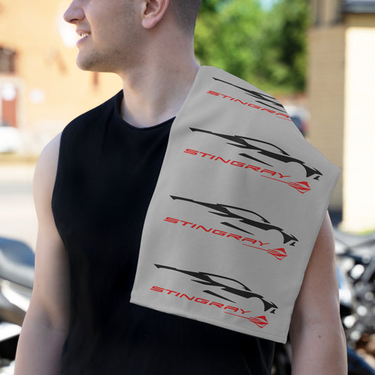 Corvette Stingray Shop Towel, Towel for Fans, Rally Towel, Corvette Merch, Gifts for Corvette Owners, Hand Towel, Shop Rag